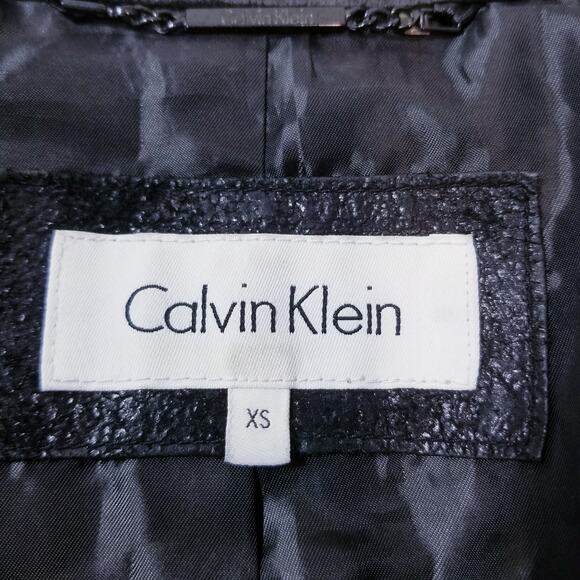 Calvin Klein Leather Moto Jacket - Picture 5 of 12